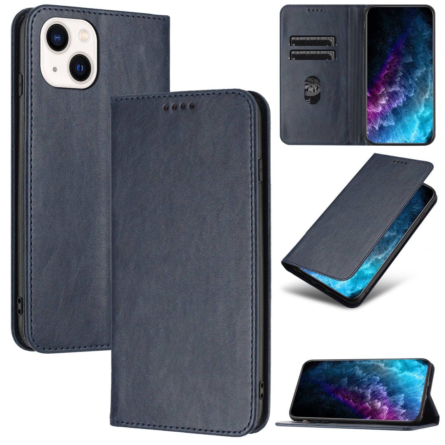 Pouzdro držáku RFID blokovací karty pro iPhone 13 PU kožený stojánek s magnetickým uzávěrem na telefon Pouzdro držáku RFID blokovací karty pro iPhone 13 PU kožený stojánek s magnetickým uzávěrem na telefon